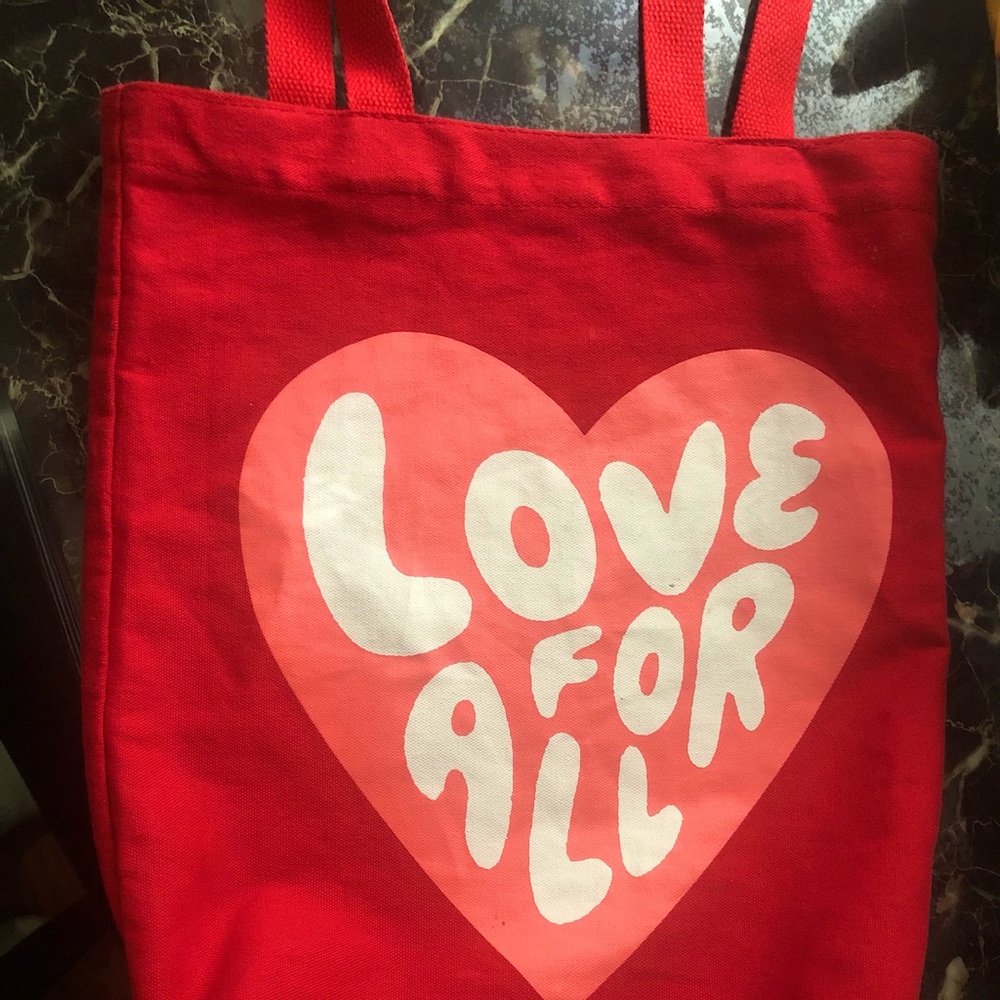 OldNavy : red  tote bag (LOVE FOR ALL) , one size